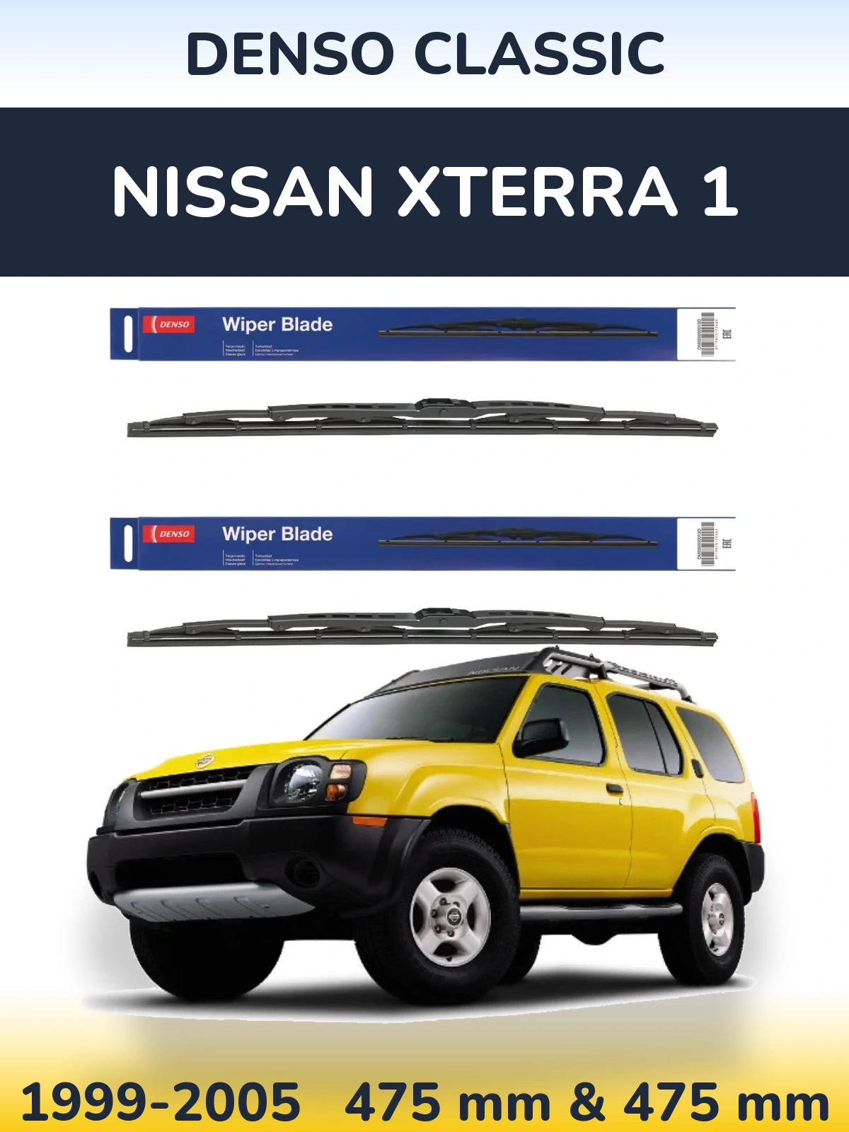 Komplet przednich wycieraczek Denso Classic 475 & 475 mm do Nissan Xterra 1 1999-2005