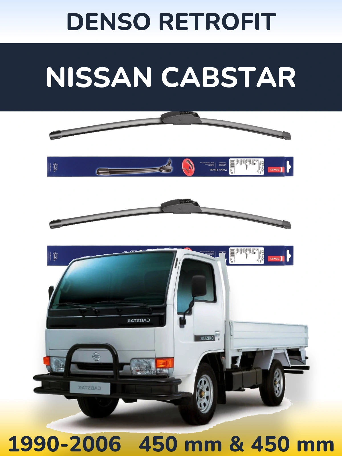 Front wiper blade set Denso Retrofit 450 & 450 мм for Nissan Cabstar 1990-2006