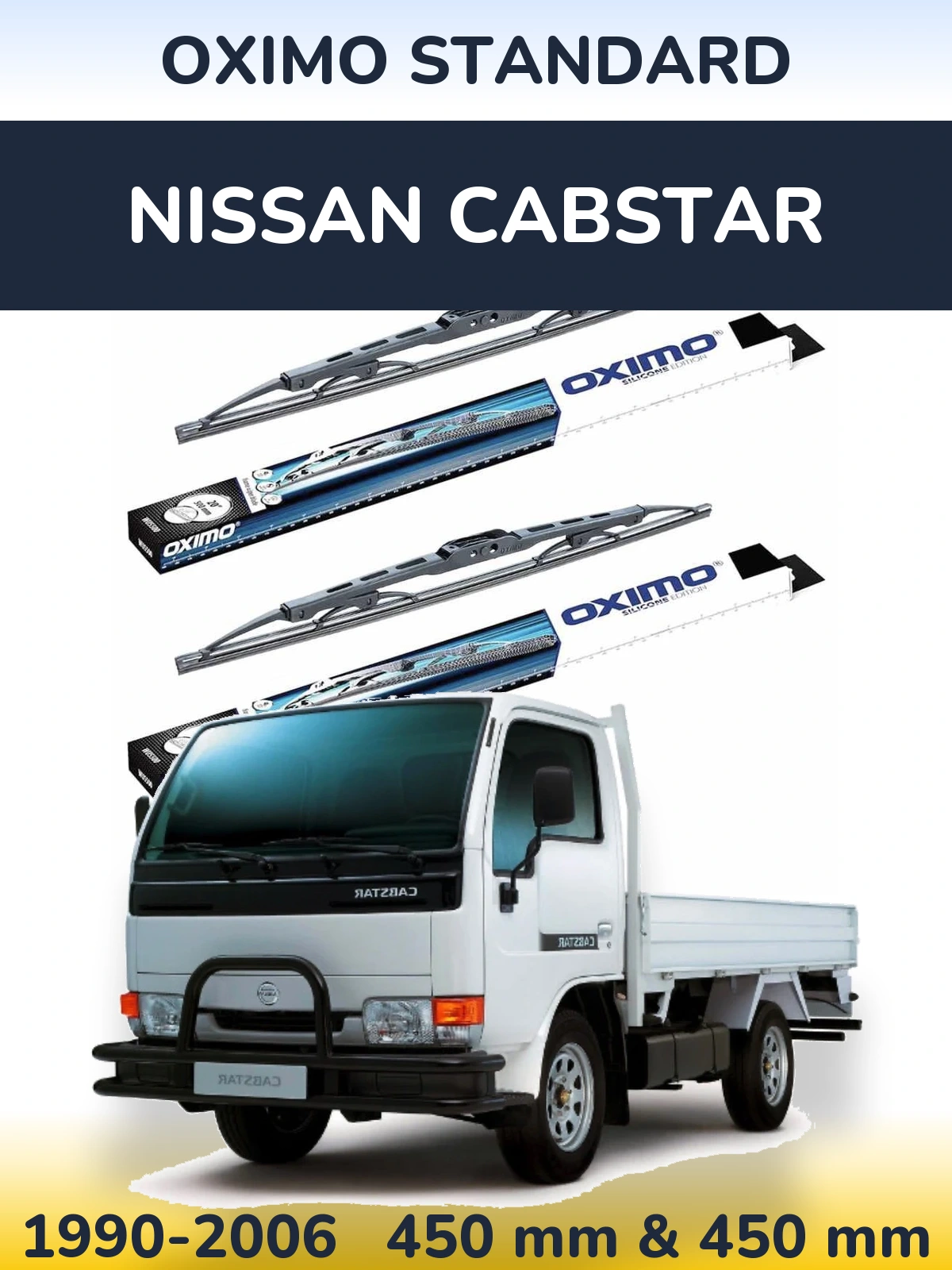 Комплект передніх щіток Oximo Standard 450 & 450 мм для Nissan Cabstar 1990-2006