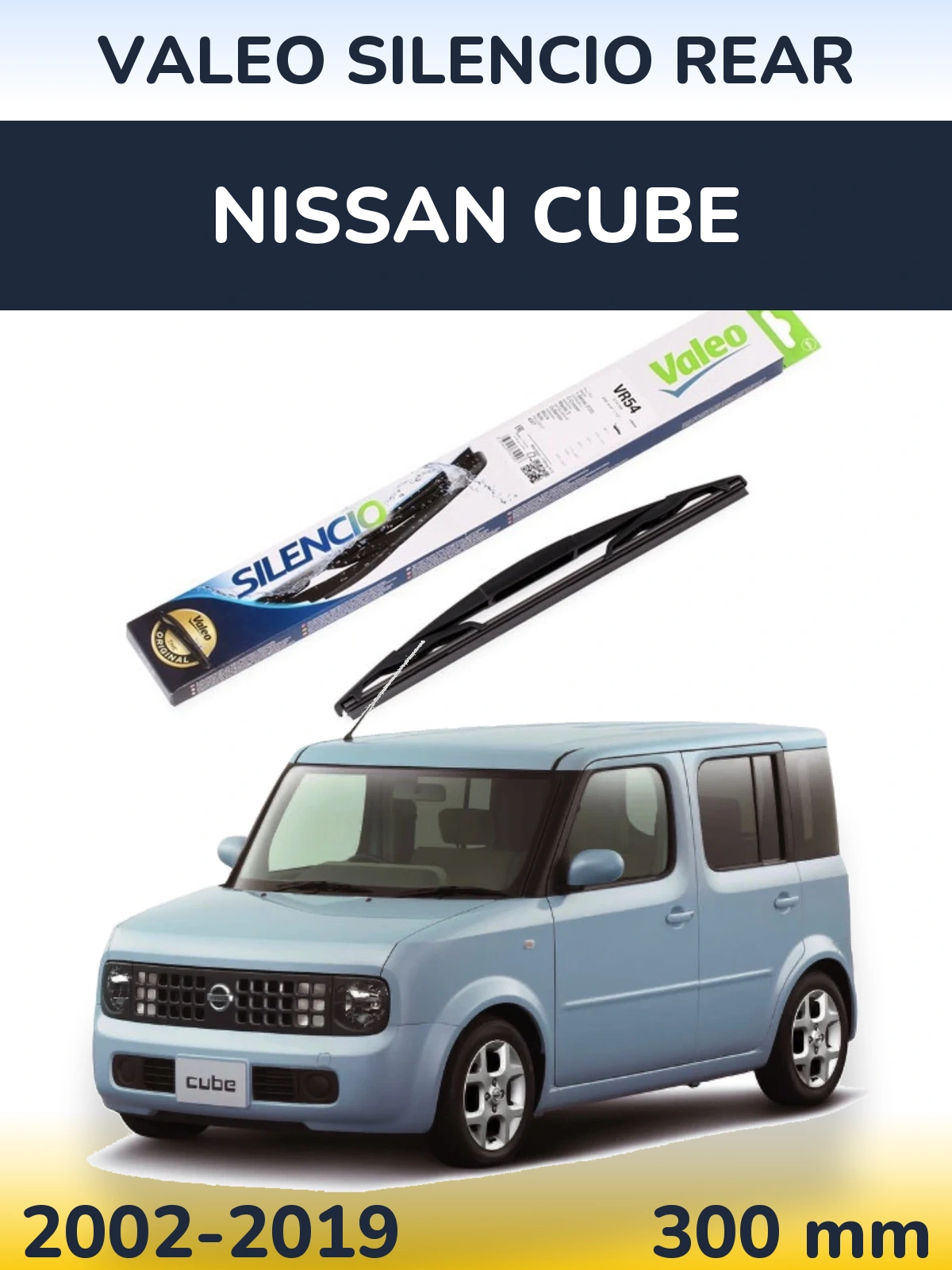 Rear wiper blade Valeo Silencio Rear 300 mm for Nissan Cube 2002-2019