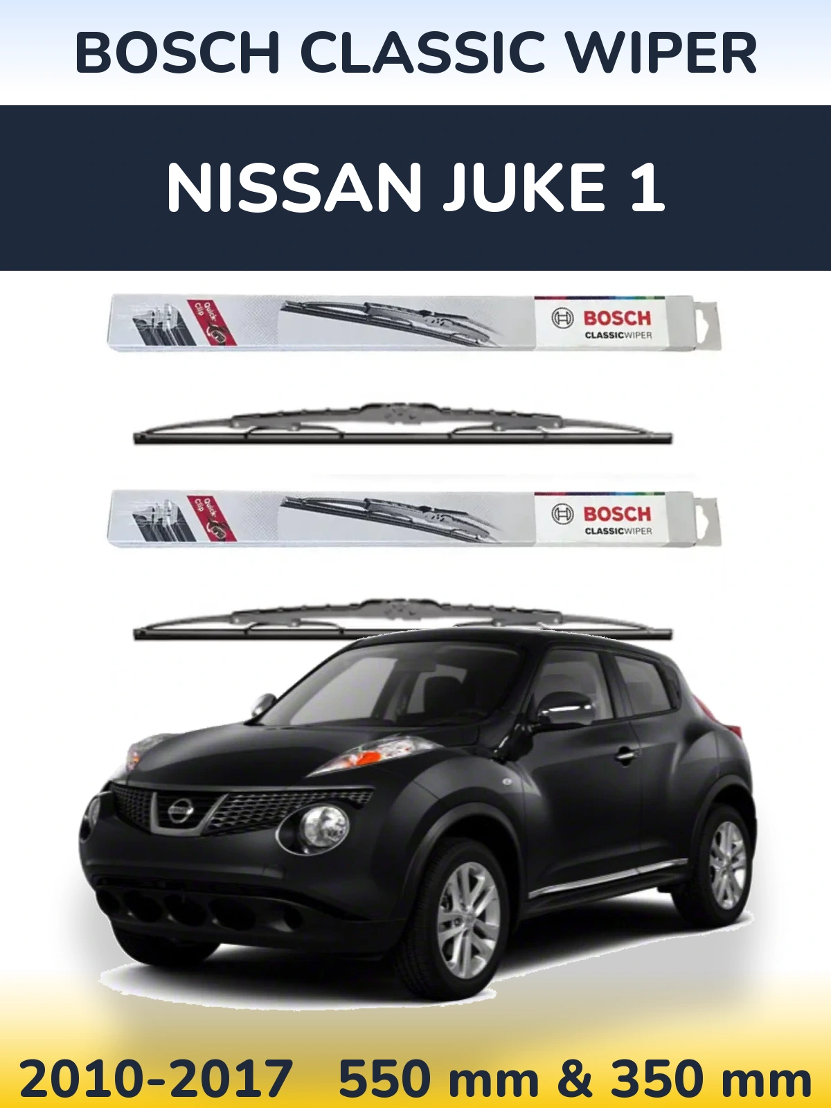 Комплект передніх щіток BOSCH Classic Wiper 550 & 340 мм для Nissan Juke 1 2010-2017