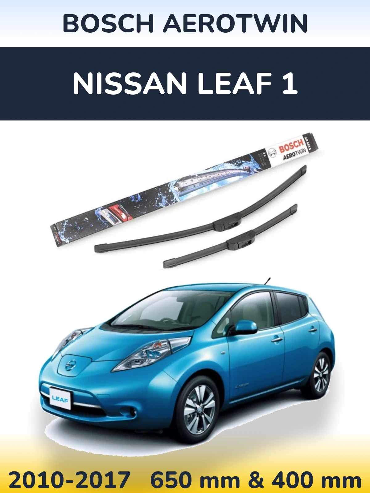 Комплект передніх щіток BOSCH AeroTwin 650 & 400 мм для Nissan Leaf 1 2010-2017