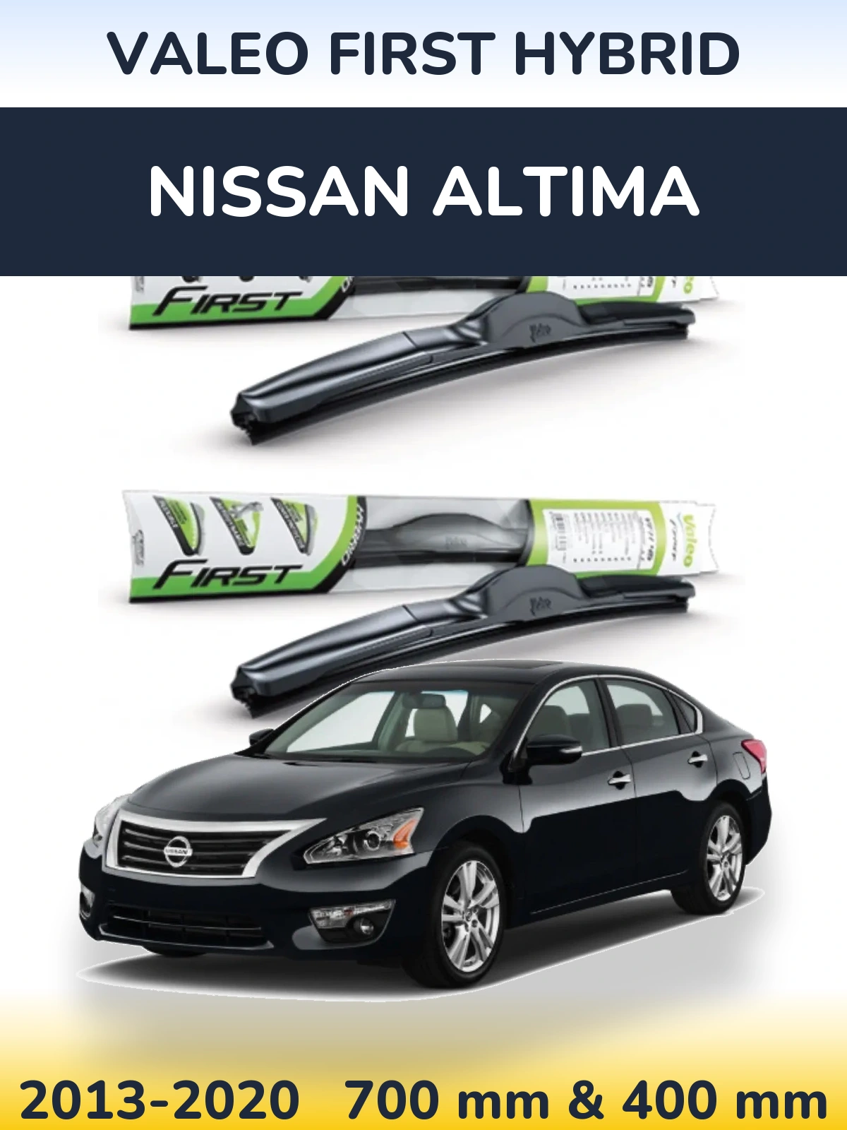 Front wiper blade set Valeo First Hybrid 700 & 400 мм for Nissan Altima 2013-2020