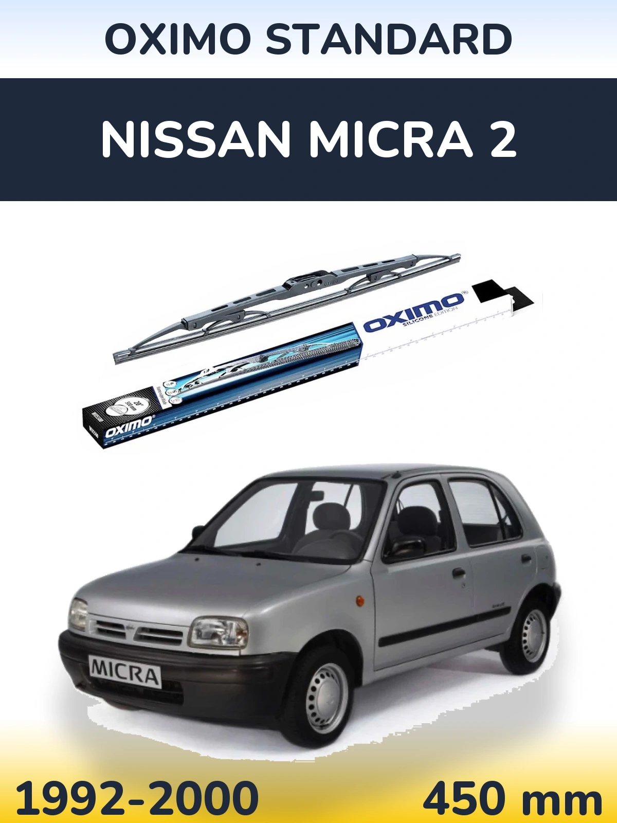 Rear wiper blade Oximo Standard 450 мм for Nissan Micra 2 1992-2000