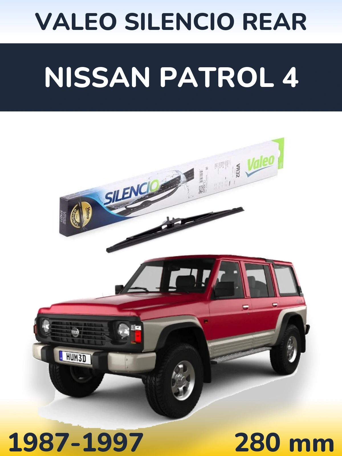Задня щітка Valeo Silencio Rear 280 мм для Nissan Patrol 4 1987-1997