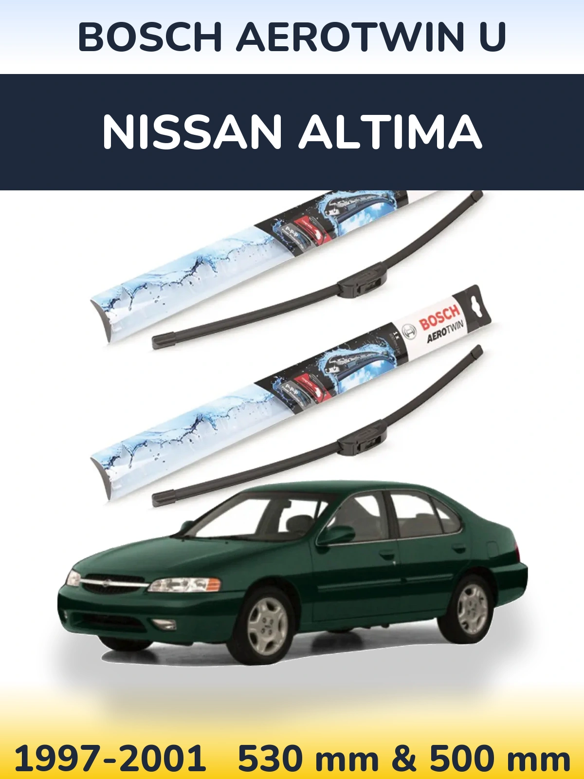 Komplet przednich wycieraczek BOSCH AeroTwin U 530 & 500 mm do Nissan Altima 1997-2001