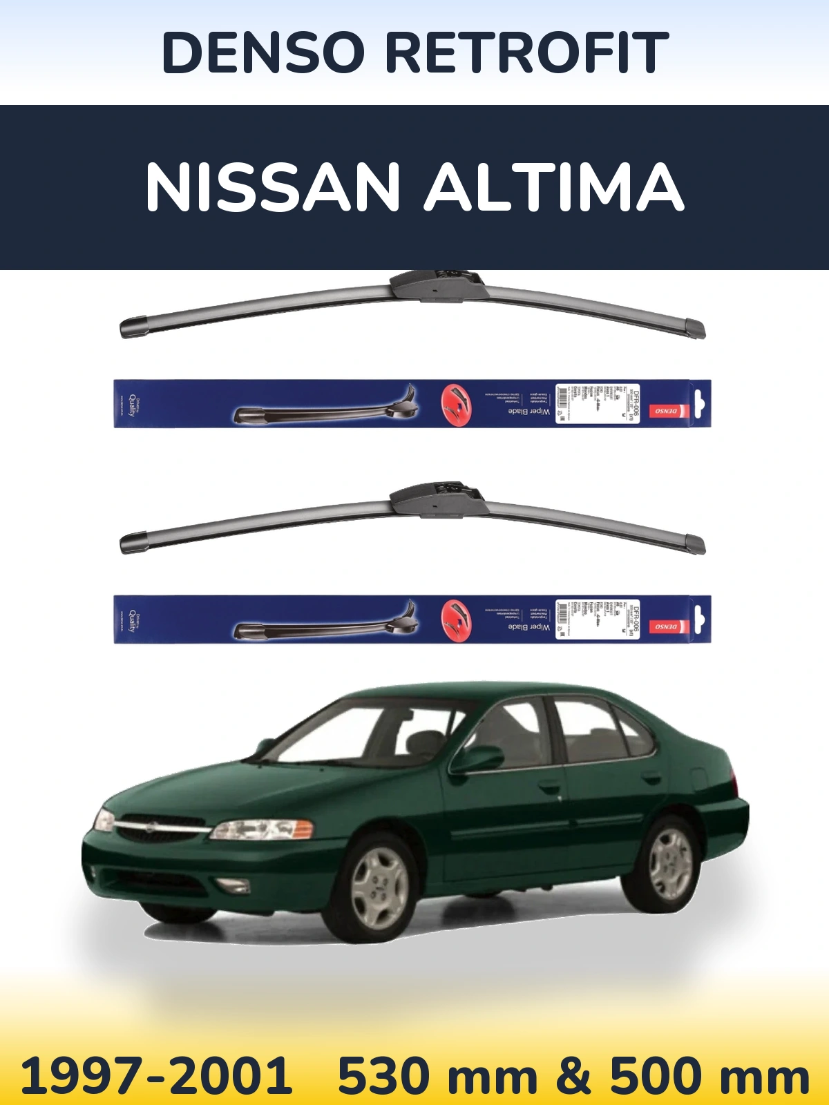 Комплект передніх щіток Denso Retrofit 530 & 500 мм для Nissan Altima 1997-2001