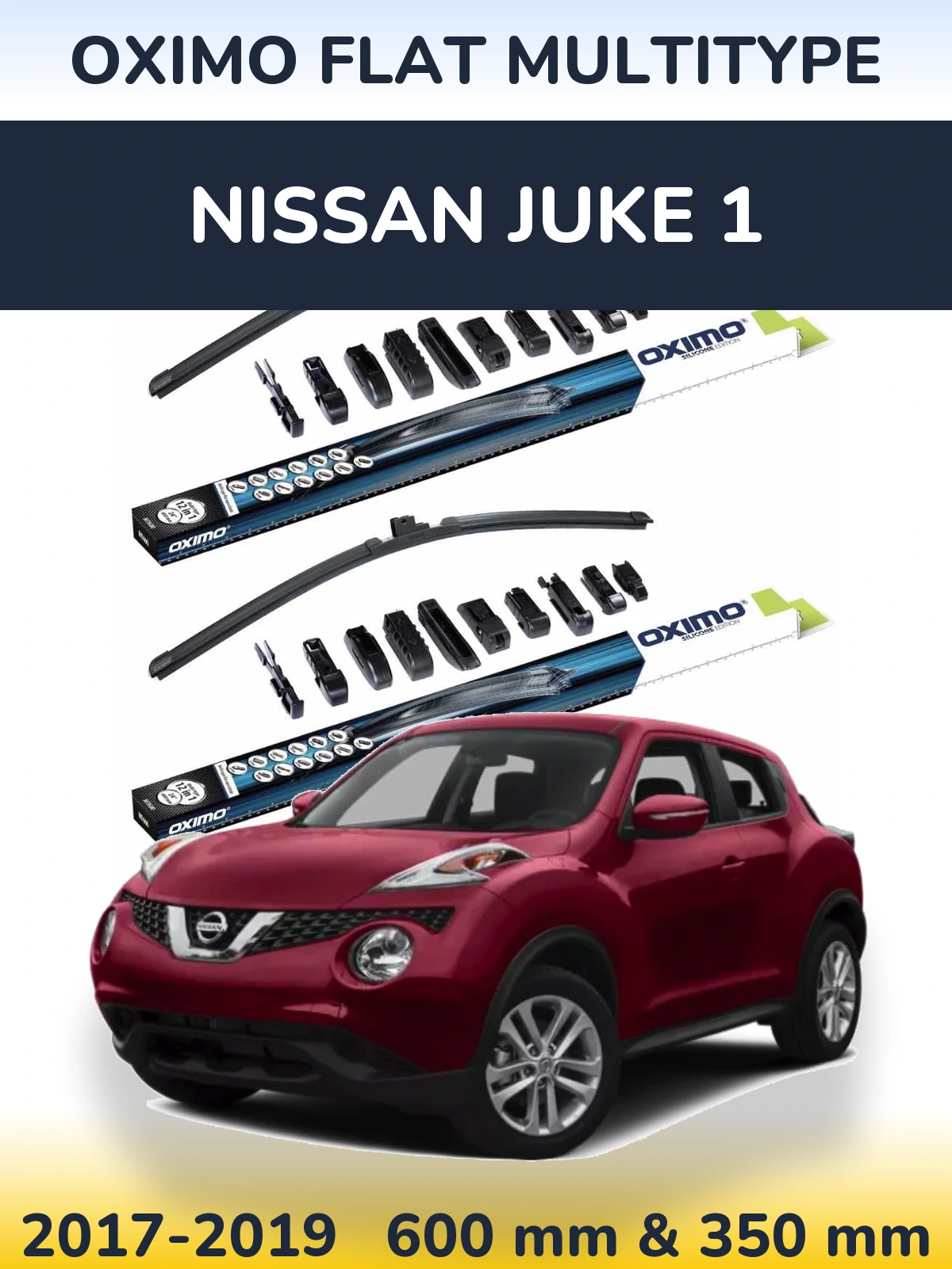 Komplet przednich wycieraczek Oximo Flat MultiType 600 & 350 mm do Nissan Juke 1 2017-2019