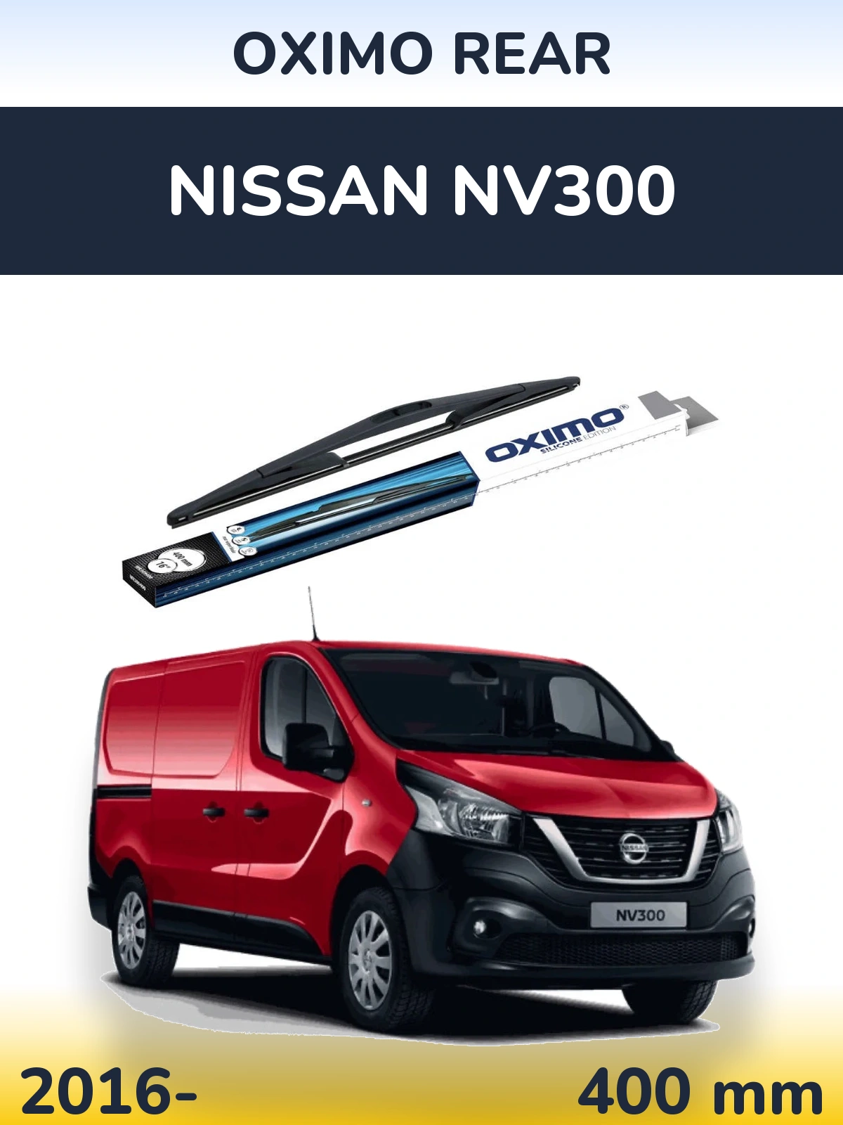 Rear wiper blade Oximo Rear 400 мм for Nissan NV300 2016-2026