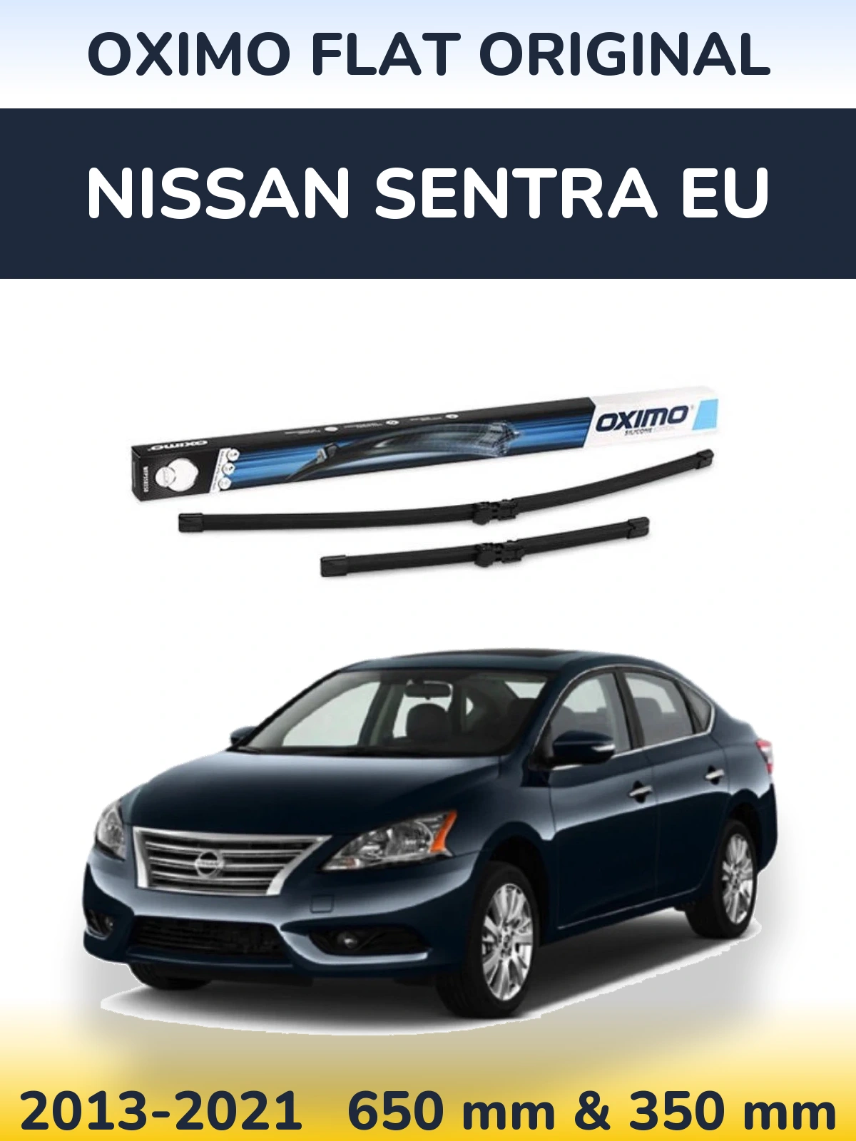 Front wiper blade set Oximo Flat Original 650 & 350 мм for Nissan Sentra EU 2013-2021