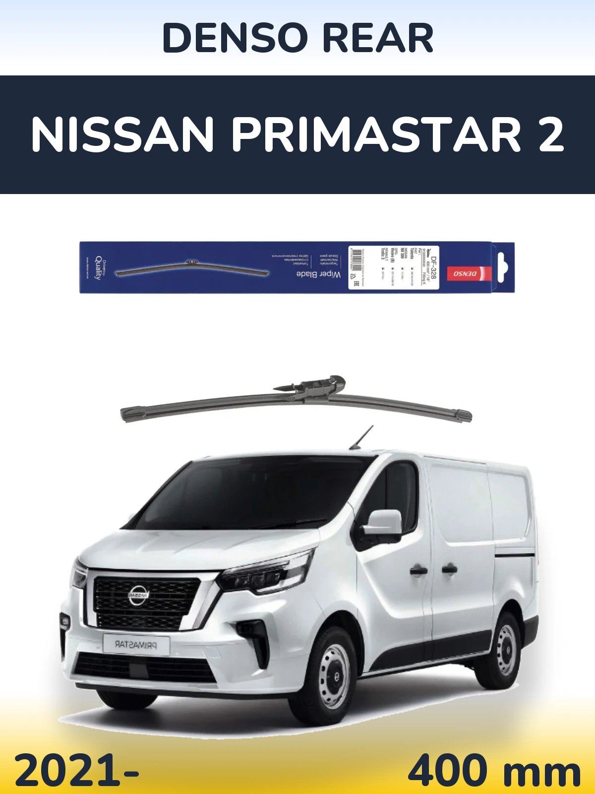 Rear wiper blade Denso Rear 400 mm for Nissan Primastar 2 2021-2026