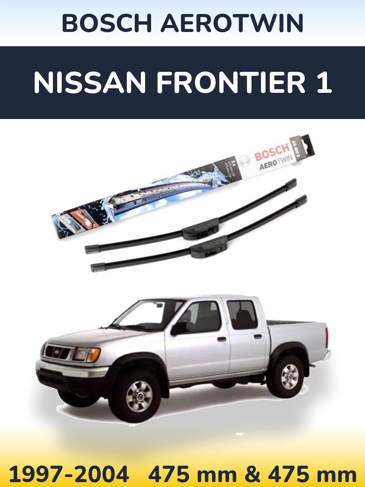 Комплект передніх щіток BOSCH AeroTwin 475 & 475 мм для Nissan Frontier 1 1997-2004