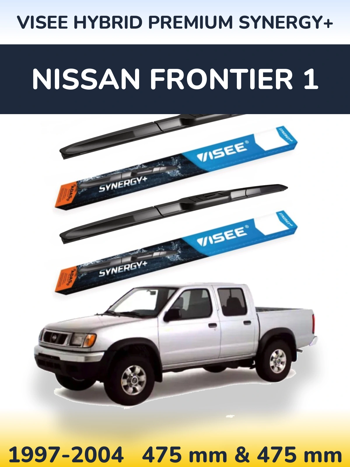 Комплект передніх щіток VISEE HYBRID PREMIUM SYNERGY+ 475 & 475 мм для Nissan Frontier 1 1997-2004