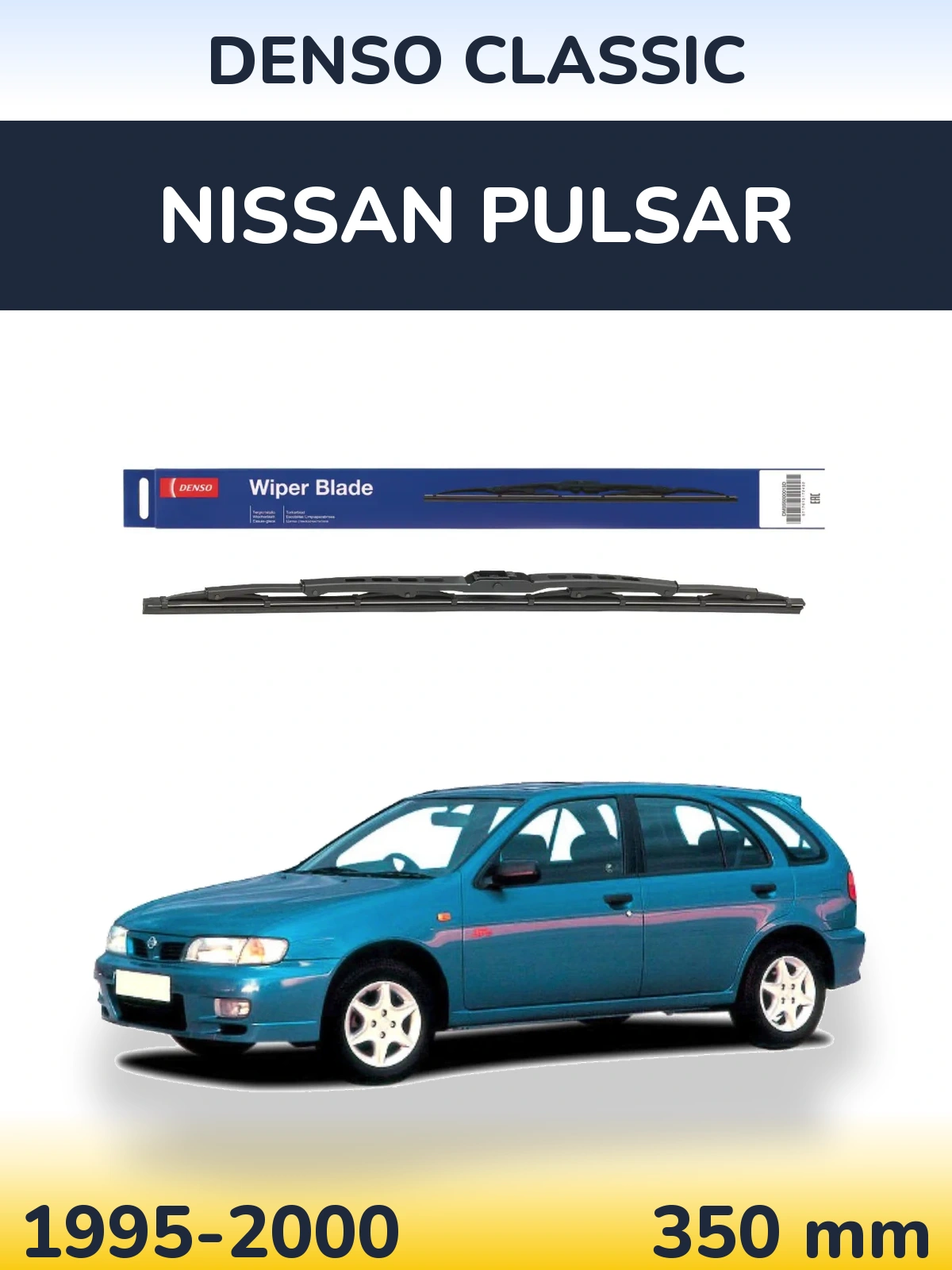Rear wiper blade Denso Classic 350 mm for Nissan Pulsar 1995-2000