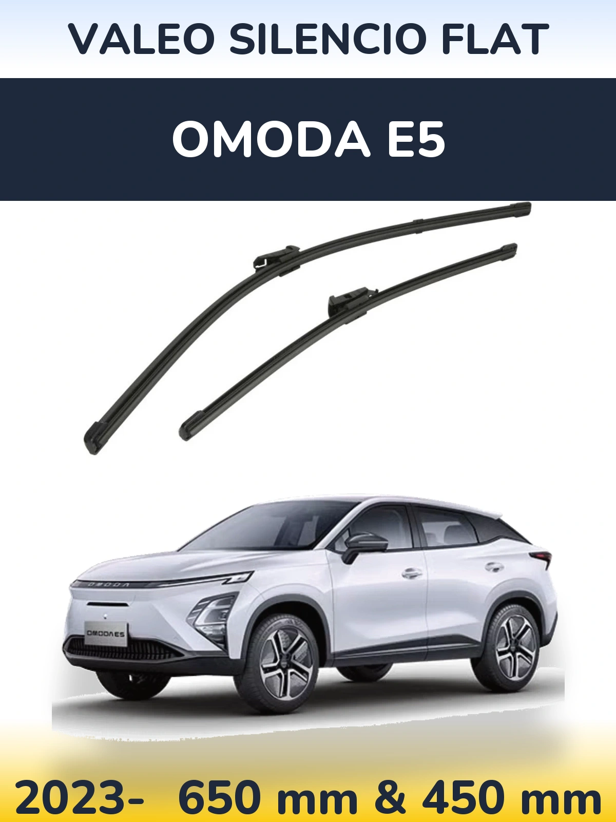 Комплект передніх щіток Valeo Silencio Flat 650 & 450 мм для Omoda E5 2023-2026