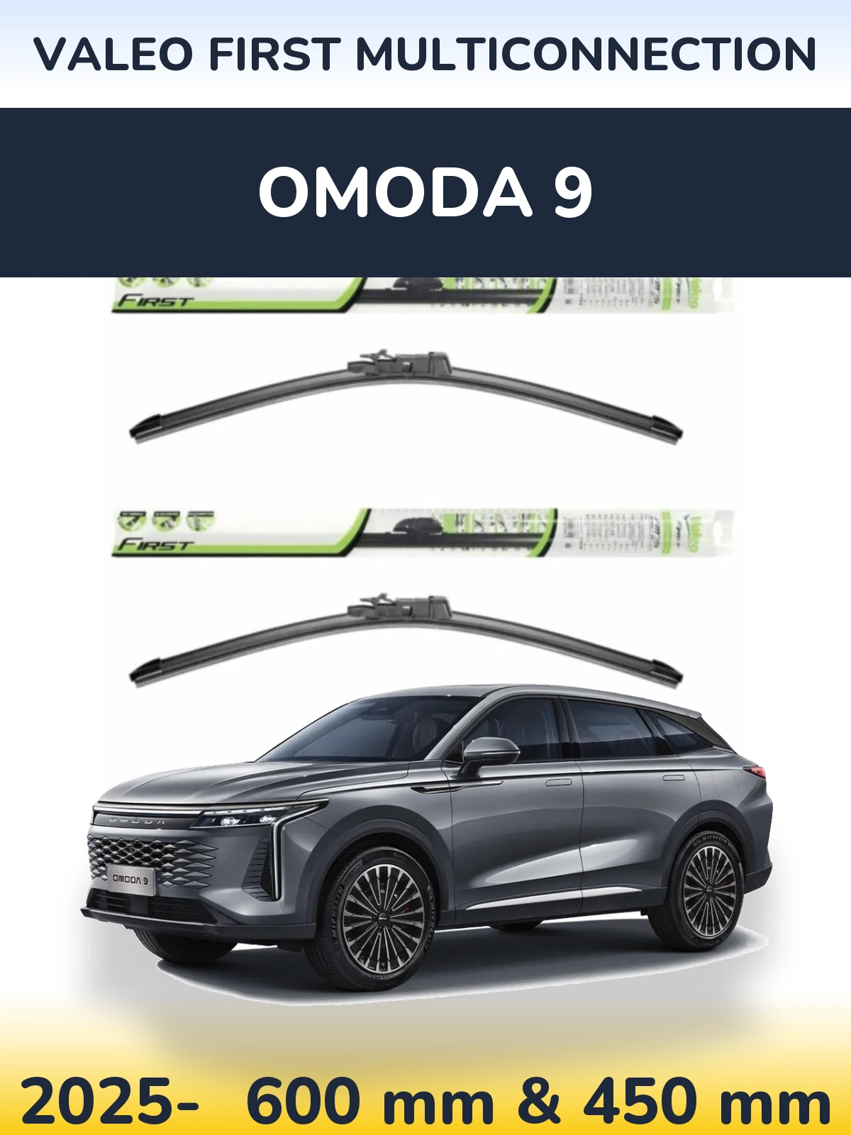 Komplet przednich wycieraczek Valeo First MultiConnection 600 & 450 mm do Omoda 9 2025-2026