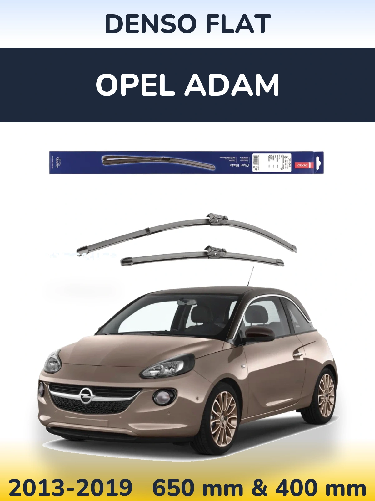 Komplet przednich wycieraczek Denso Flat 650 & 400 mm do Opel Adam 2013-2019