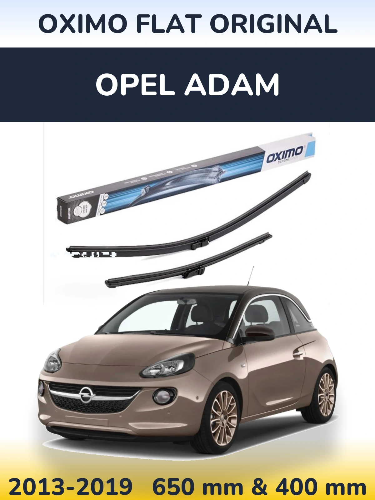 Komplet przednich wycieraczek Oximo Flat Original 650 & 400 mm do Opel Adam 2013-2019