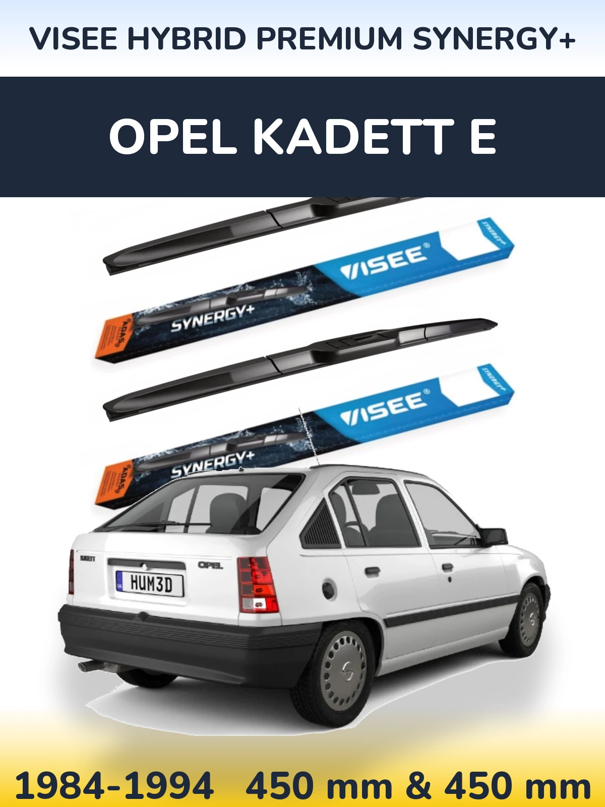 Front wiper blade set VISEE HYBRID PREMIUM SYNERGY+ 450 & 450 мм for Opel Kadett E 1984-1994