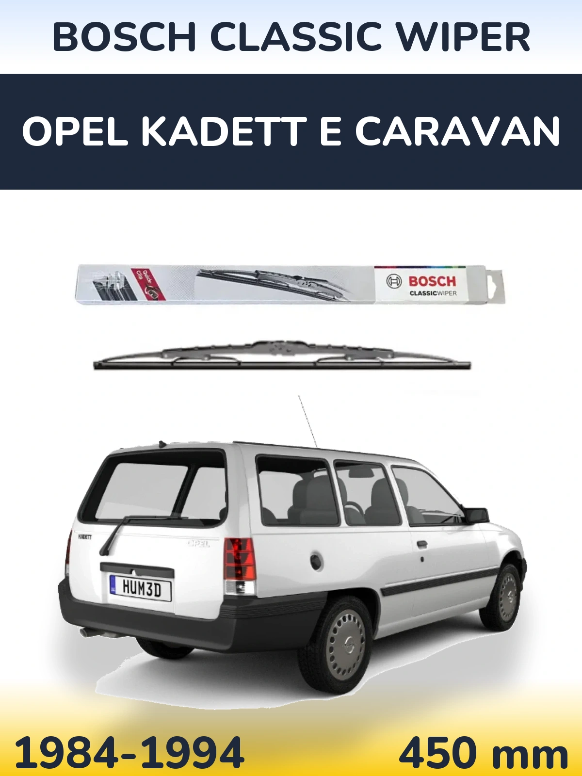 Задний дворник BOSCH Classic Wiper 450 мм для Opel Kadett E Caravan 1984-1994