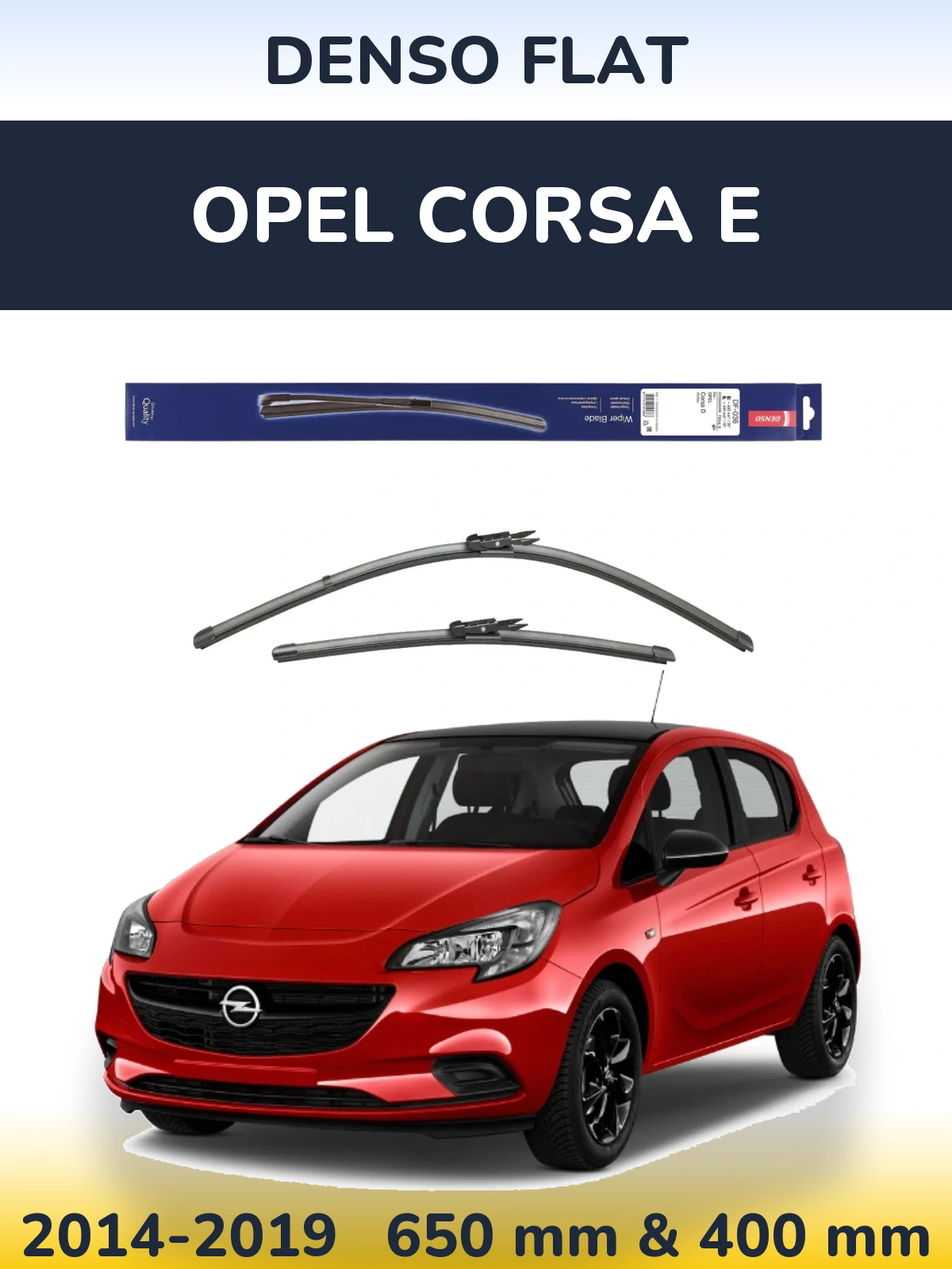 Komplet przednich wycieraczek Denso Flat 650 & 400 mm do Opel Corsa E 2014-2019