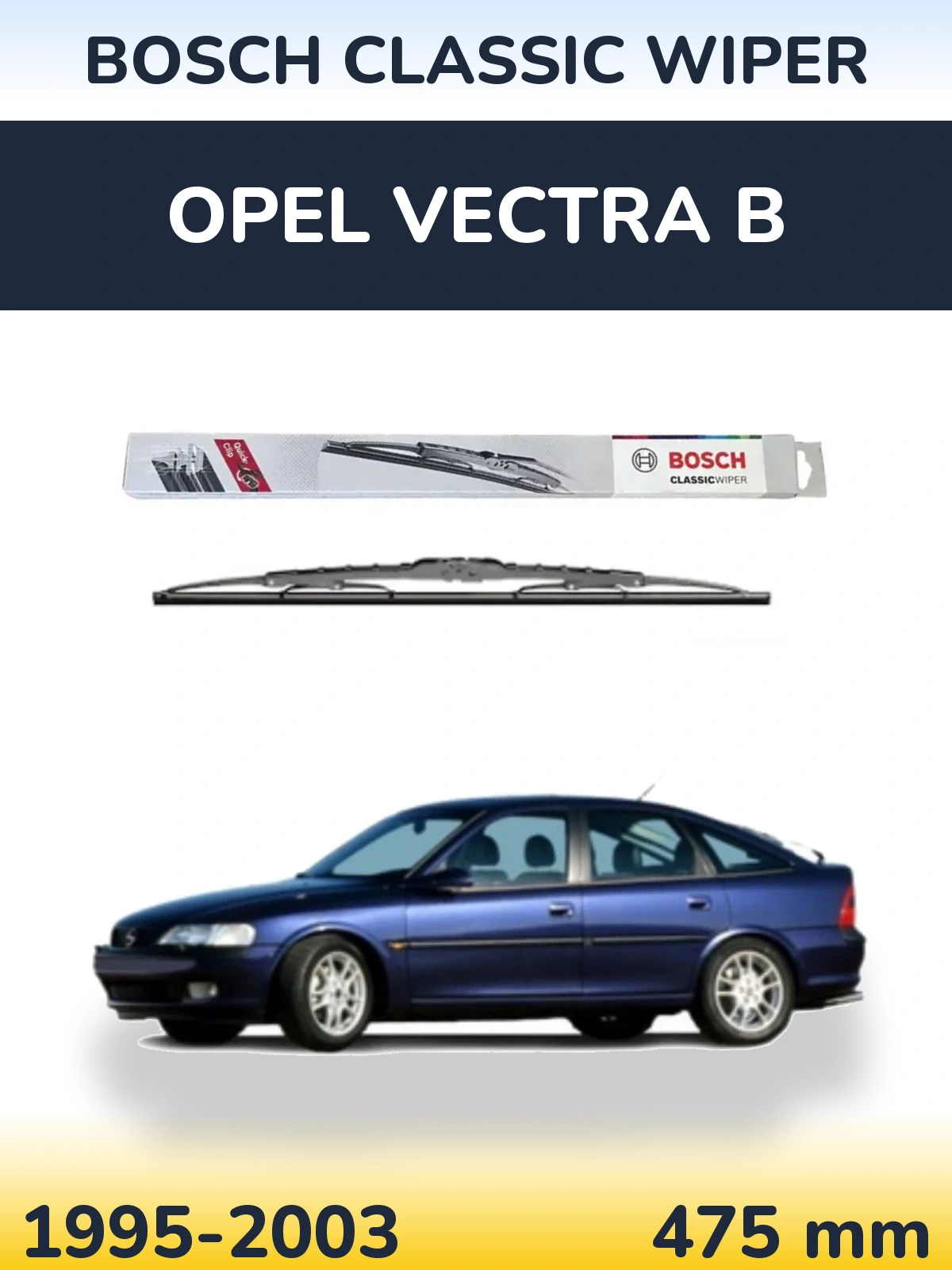 Задний дворник BOSCH Classic Wiper 475 мм для Opel Vectra B 1995-2003