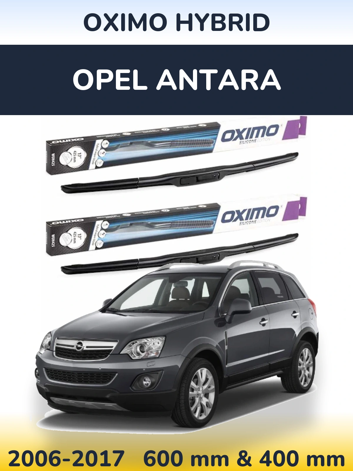 Front wiper blade set Oximo Hybrid 600 & 400 мм for Opel Antara 2006-2017