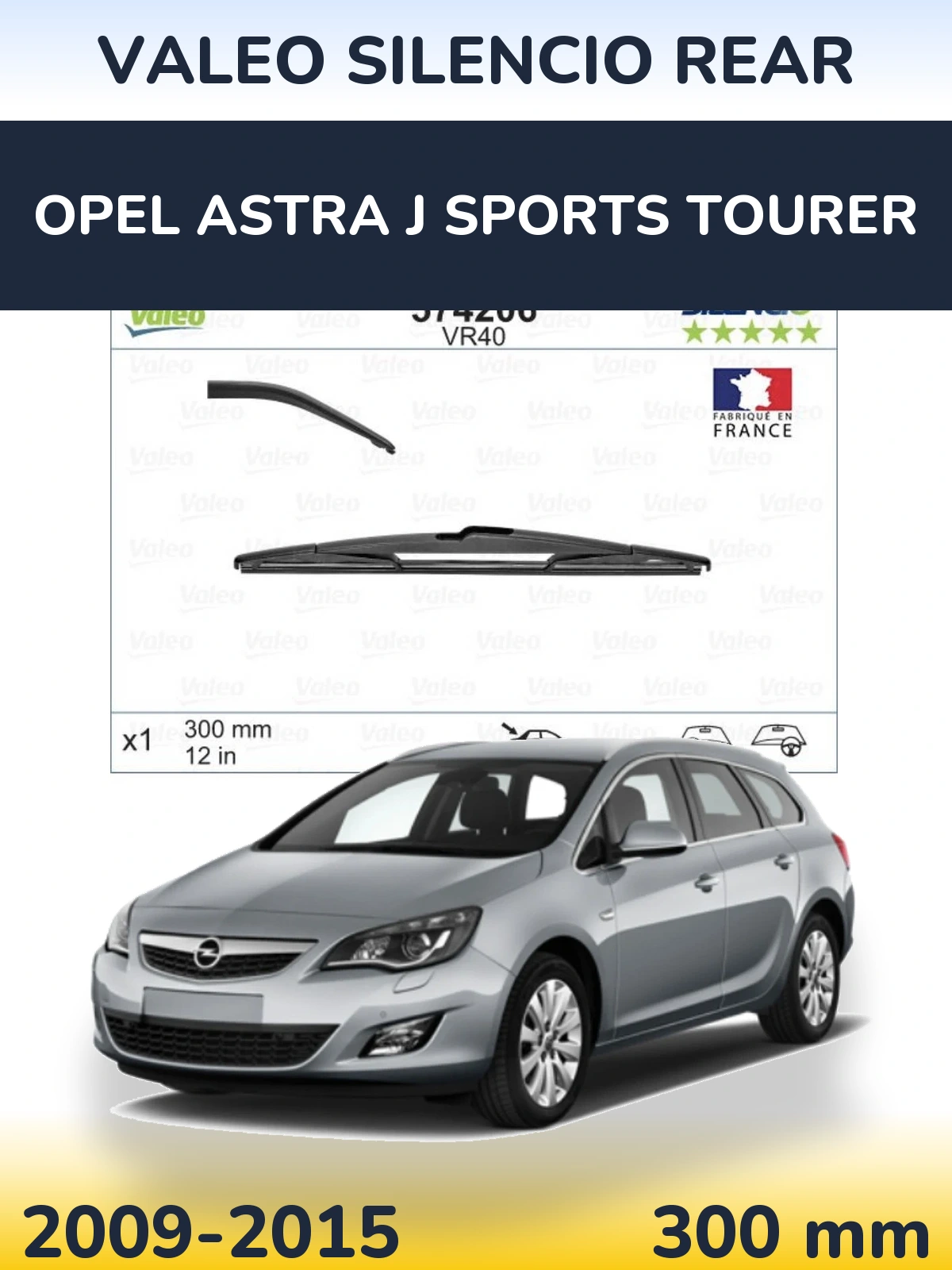 Задний дворник Valeo Silencio Rear 300 мм для Opel Astra J Sports Tourer 2009-2015
