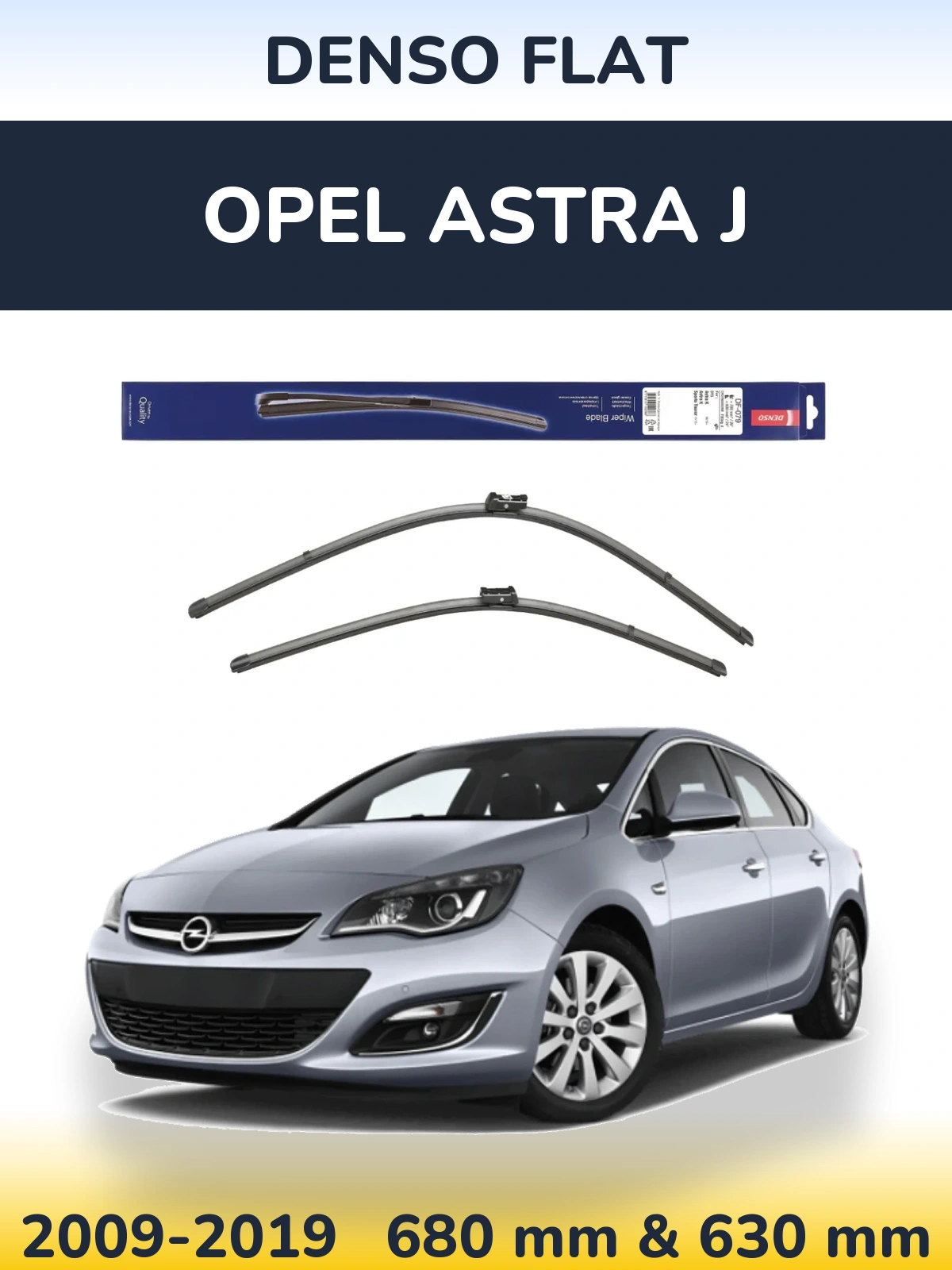 Front wiper blade set Denso Flat 700 & 600 мм for Opel Astra J 2009-2019