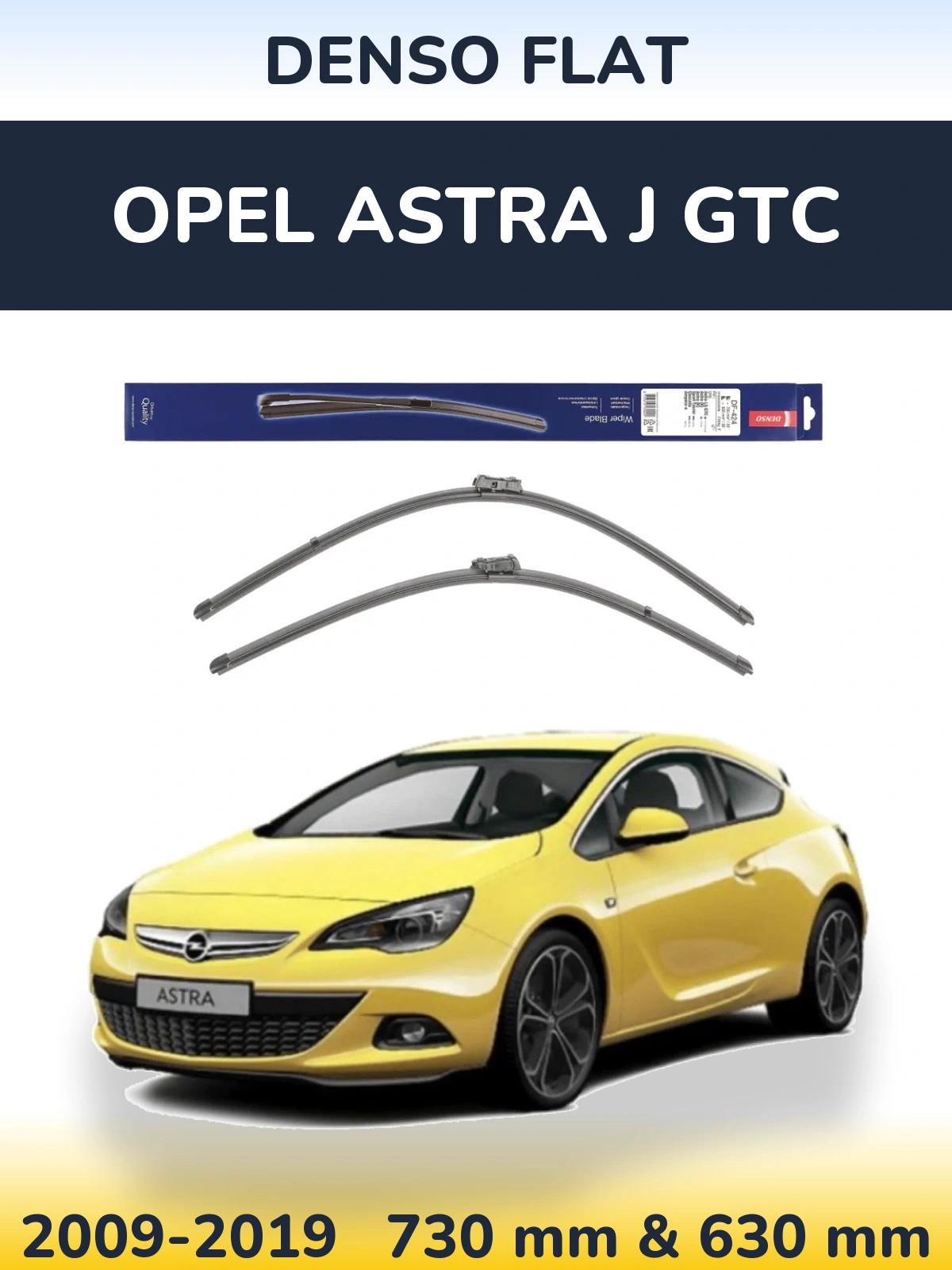 Front wiper blade set Denso Flat 700 & 650 мм for Opel Astra J GTC 2009-2019