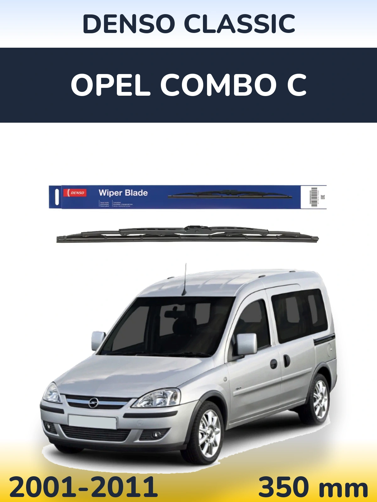 Rear wiper blade Denso Classic 350 mm for Opel Combo C 2001-2011