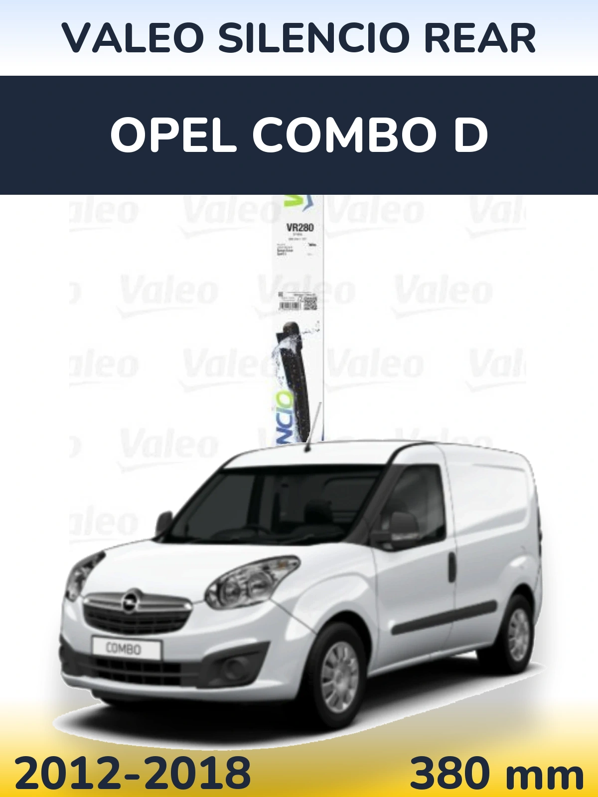 Rear wiper blade Valeo Silencio Rear 380 mm for Opel Combo D 2012-2018