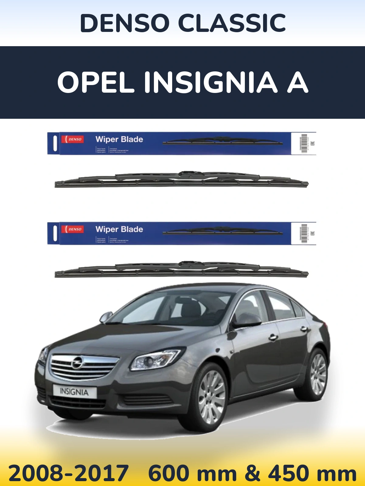 Komplet przednich wycieraczek Denso Classic 600 & 450 mm do Opel Insignia A 2008-2017