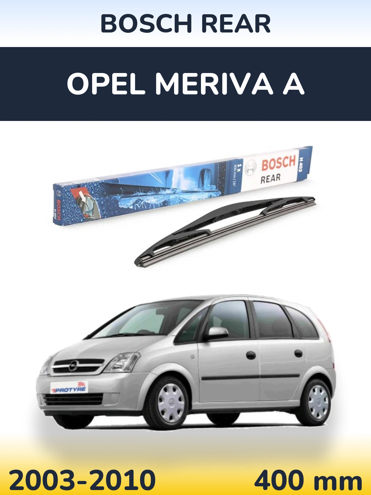 Задний дворник BOSCH Rear 400 мм для Opel Meriva A 2003-2010