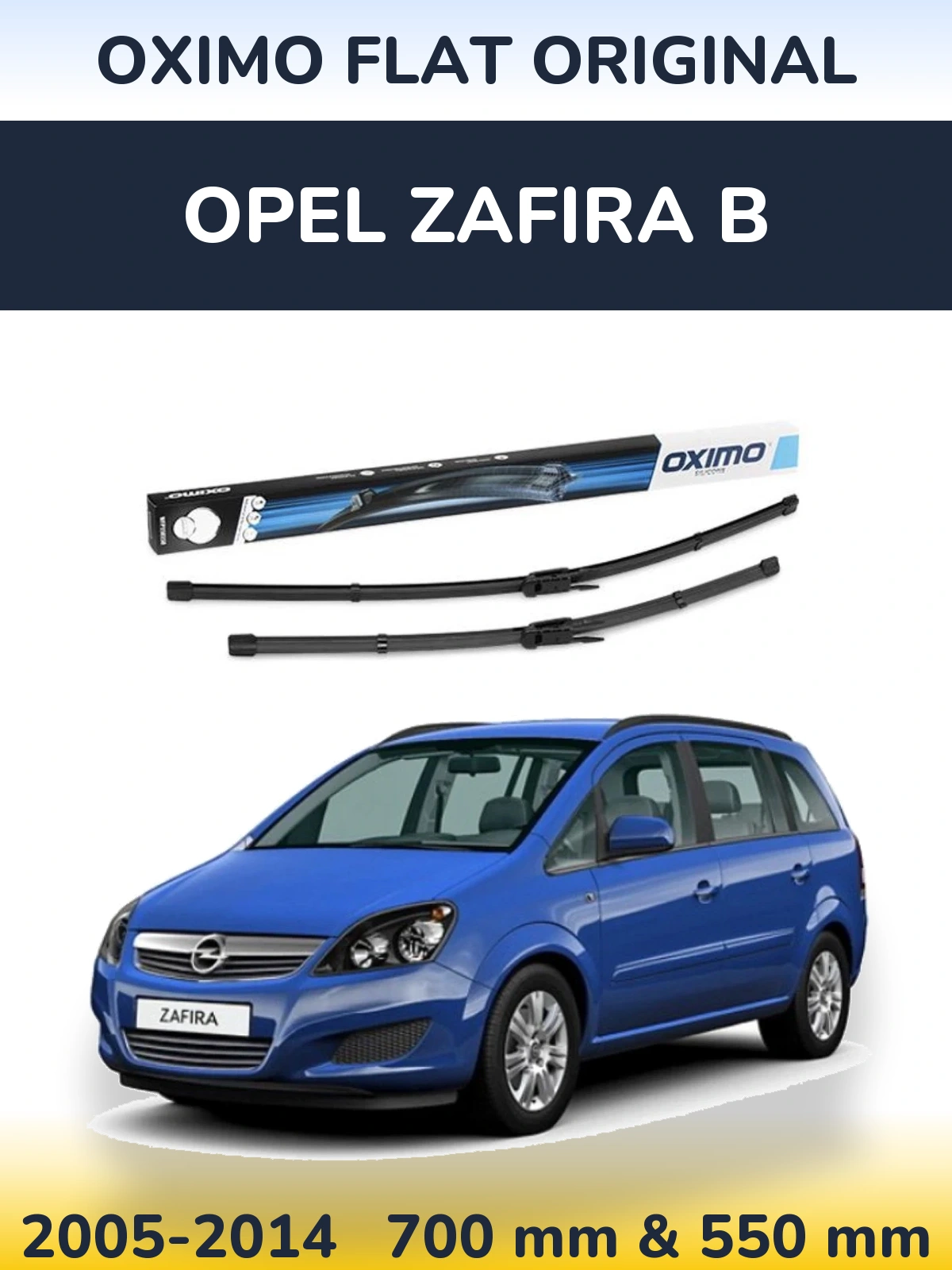 Комплект передних дворников Oximo Flat Original 700 & 550 мм для Opel Zafira B 2005-2014