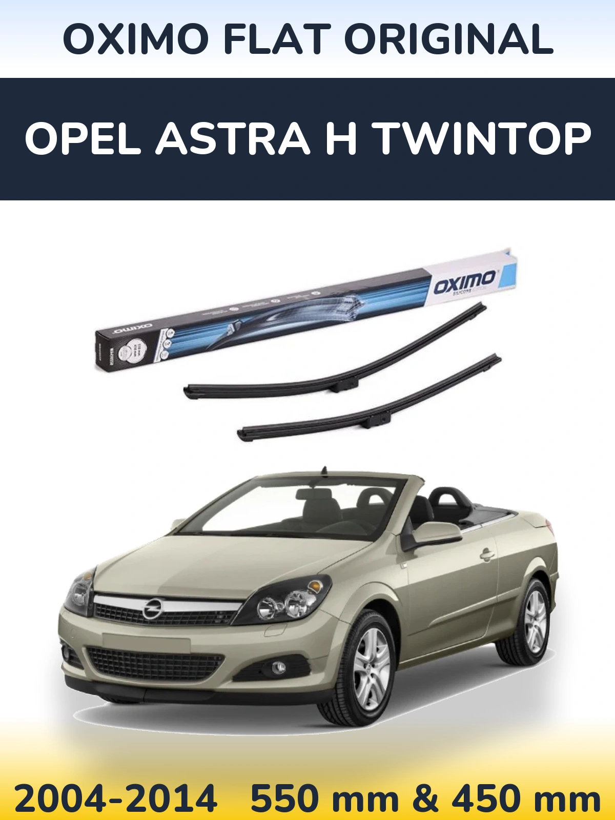 Комплект передних дворников Oximo Flat Original 550 & 450 мм для Opel Astra H TwinTop 2004-2014