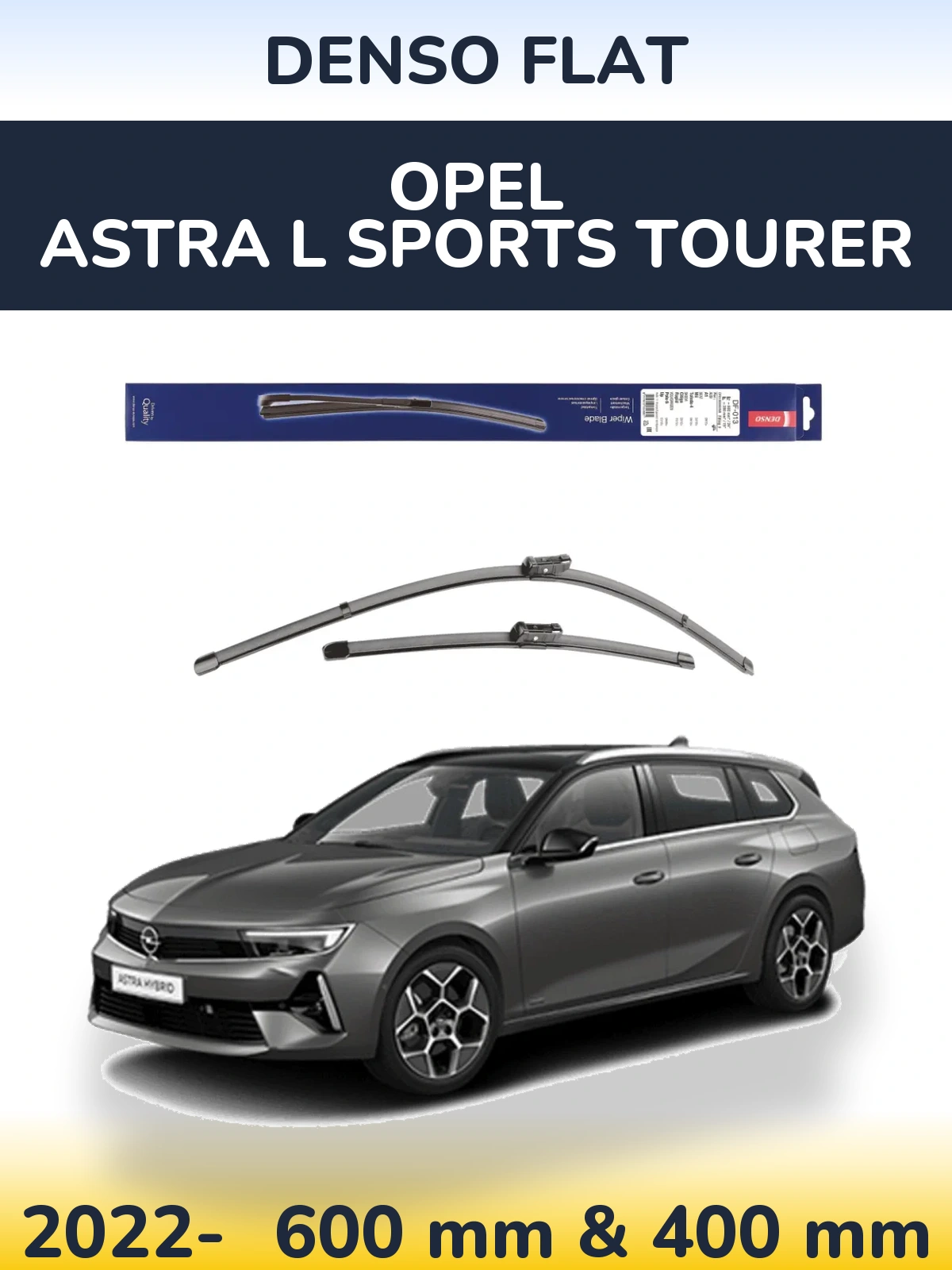Комплект передних дворников Denso Flat 600 & 380 мм для Opel Astra L Sports Tourer 2022-2026
