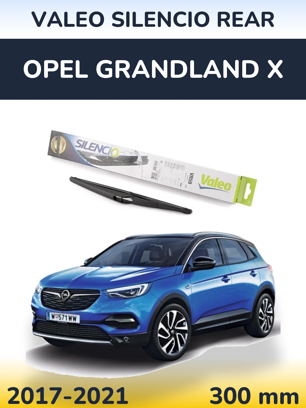 Rear wiper blade Valeo Silencio Rear 300 мм for Opel Grandland X 2017-2021