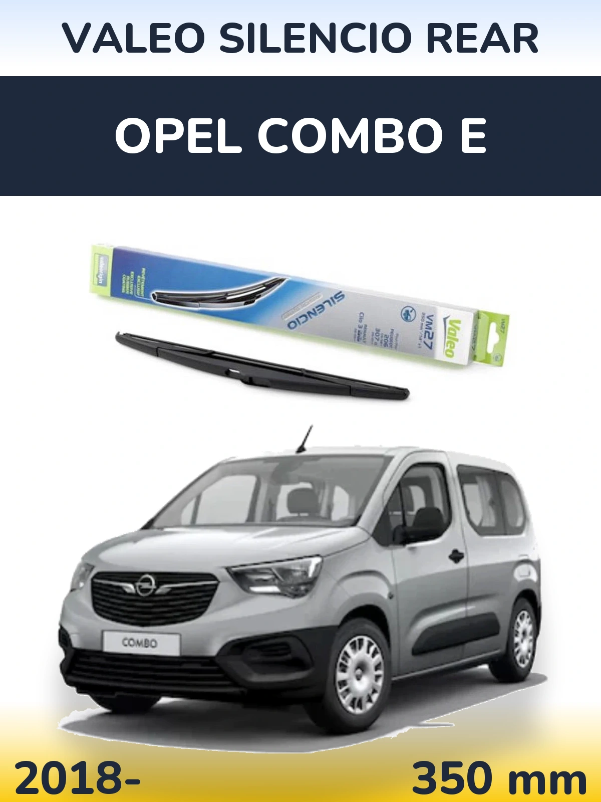 Rear wiper blade Valeo Silencio Rear 350 mm for Opel Combo E 2018-2026