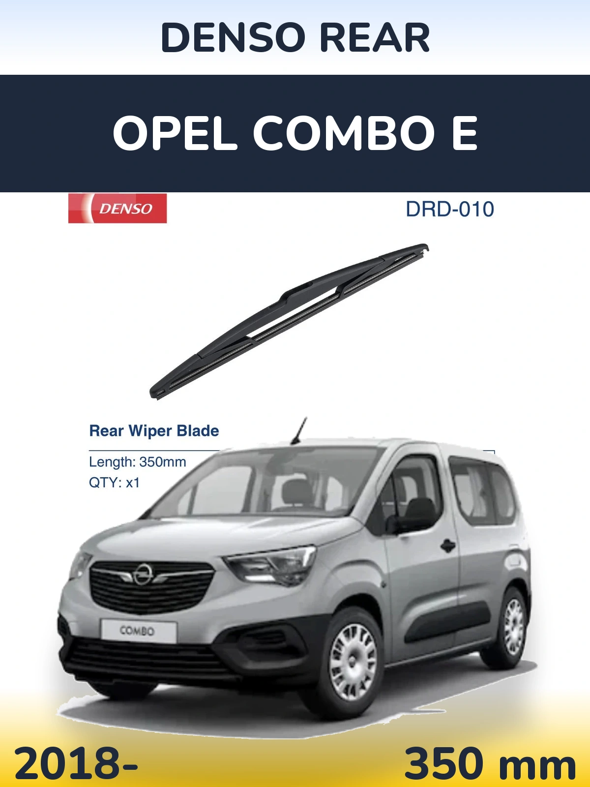 Rear wiper blade Denso Rear 350 мм for Opel Combo E 2018-2026