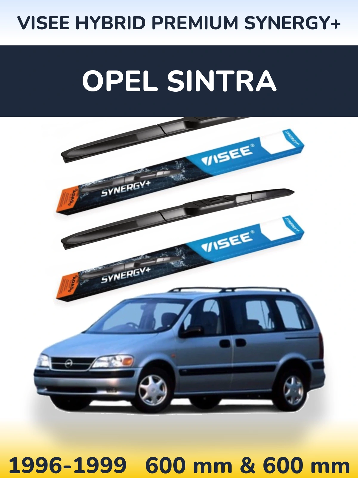 Front wiper blade set VISEE HYBRID PREMIUM SYNERGY+ 600 & 600 мм for Opel Sintra 1996-1999