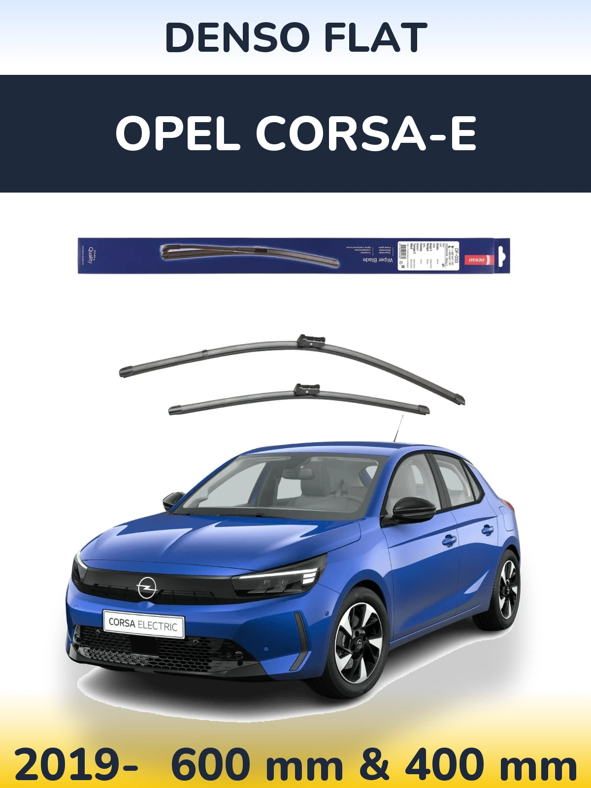 Komplet przednich wycieraczek Denso Flat 600 & 400 mm do Opel Corsa-e 2019-2026