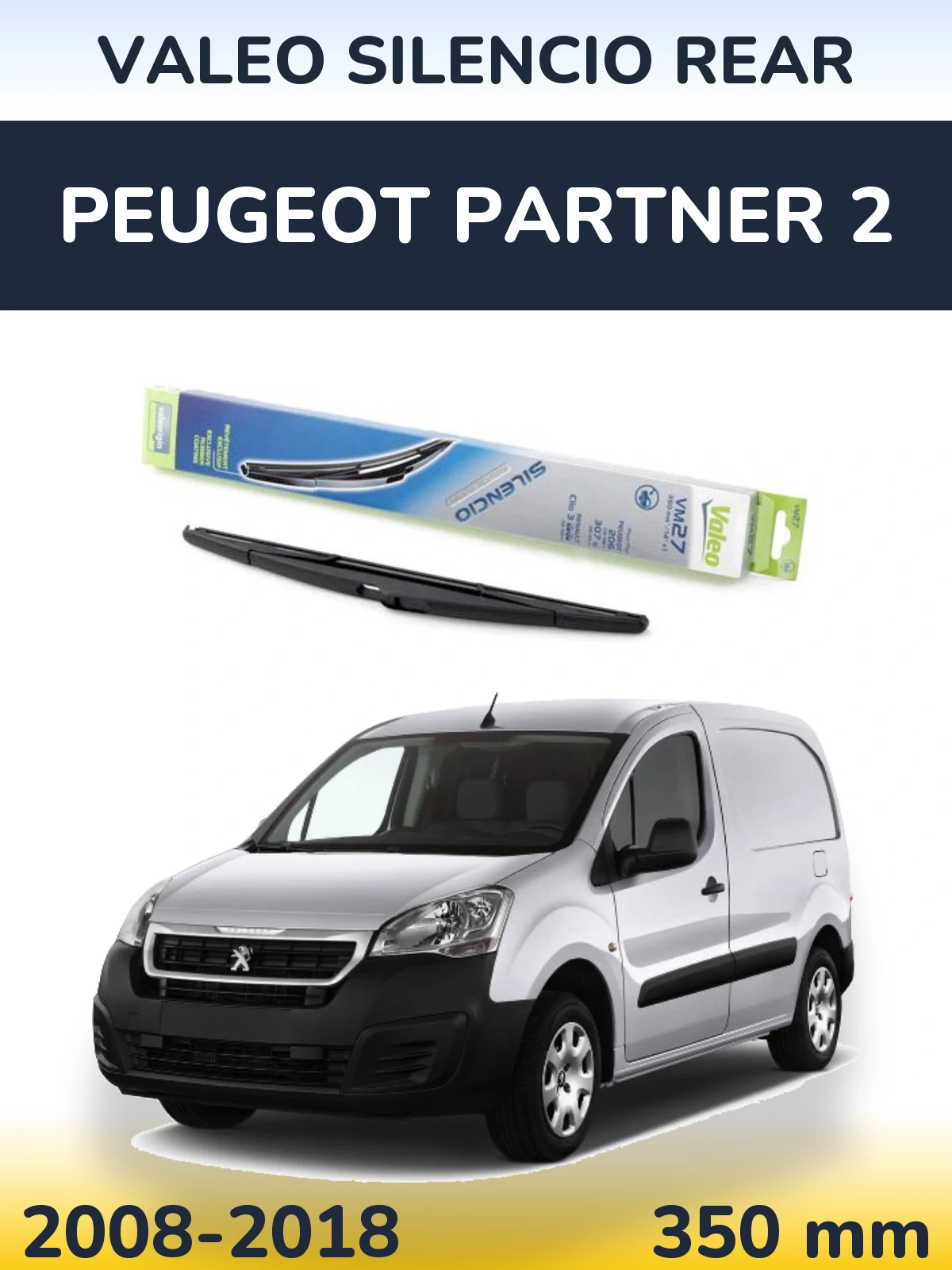 Rear wiper blade Valeo Silencio Rear 350 mm for Peugeot Partner 2 2008-2018