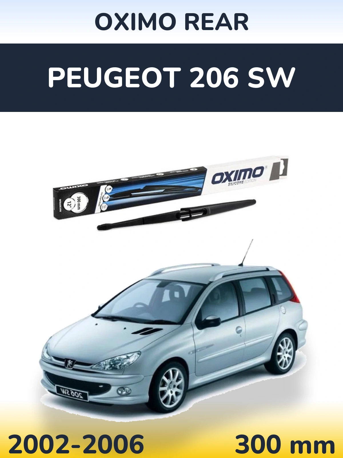 Rear wiper blade Oximo Rear 300 mm for Peugeot 206 SW 2002-2006