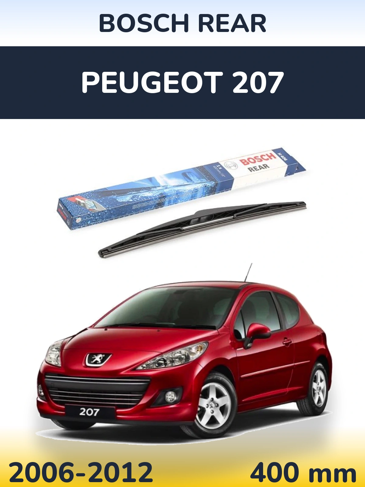 Rear wiper blade BOSCH Rear 400 мм for Peugeot 207 2006-2012