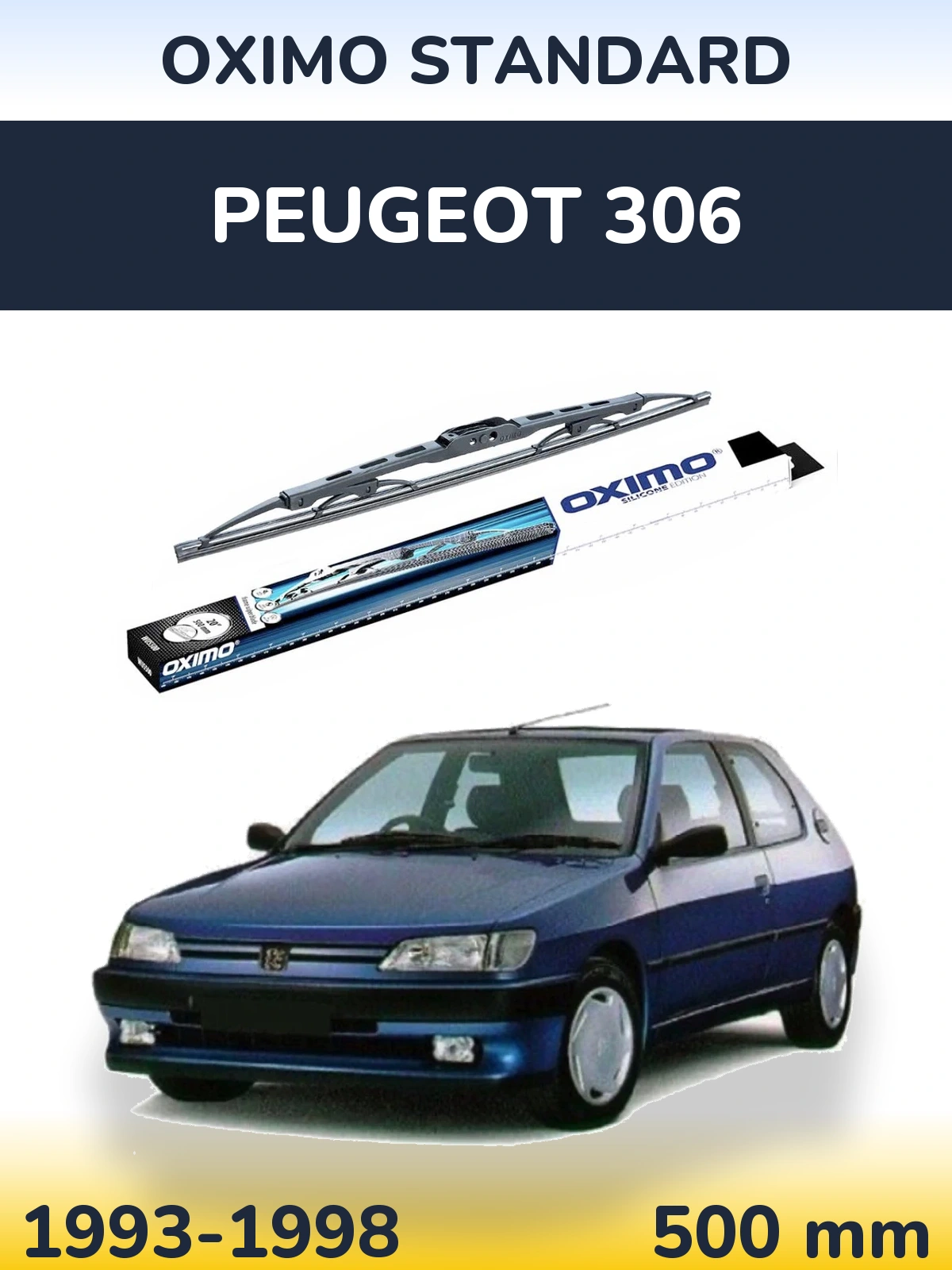 Rear wiper blade Oximo Standard 500 мм for Peugeot 306 1993-1998