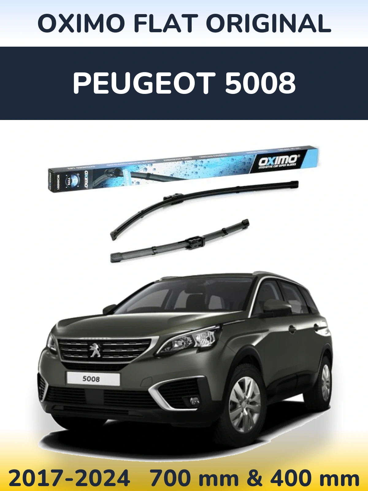Комплект передніх щіток Oximo Flat Original 700 & 400 мм для Peugeot 5008 2017-2024