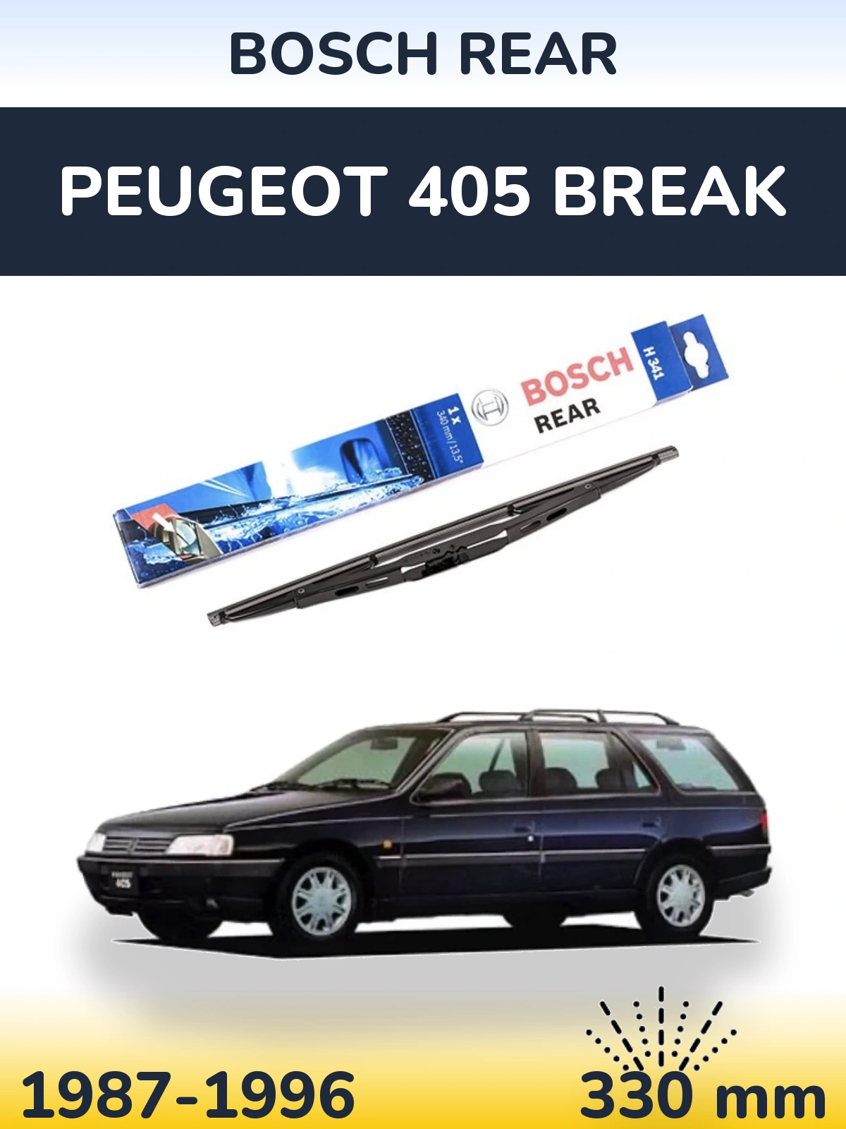 Rear wiper blade BOSCH Rear 340 мм for Peugeot 405 Break 1987-1996