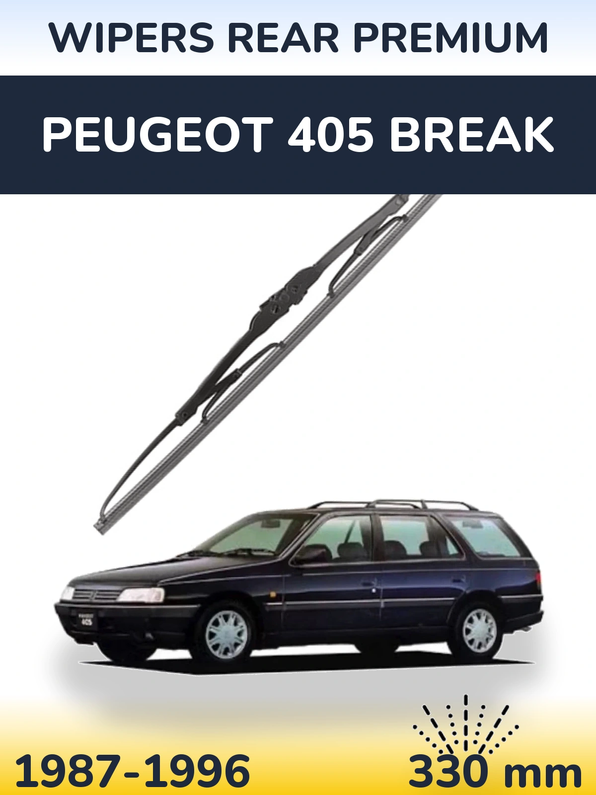 Rear wiper blade WIPERS REAR PREMIUM 330 мм for Peugeot 405 Break 1987-1996