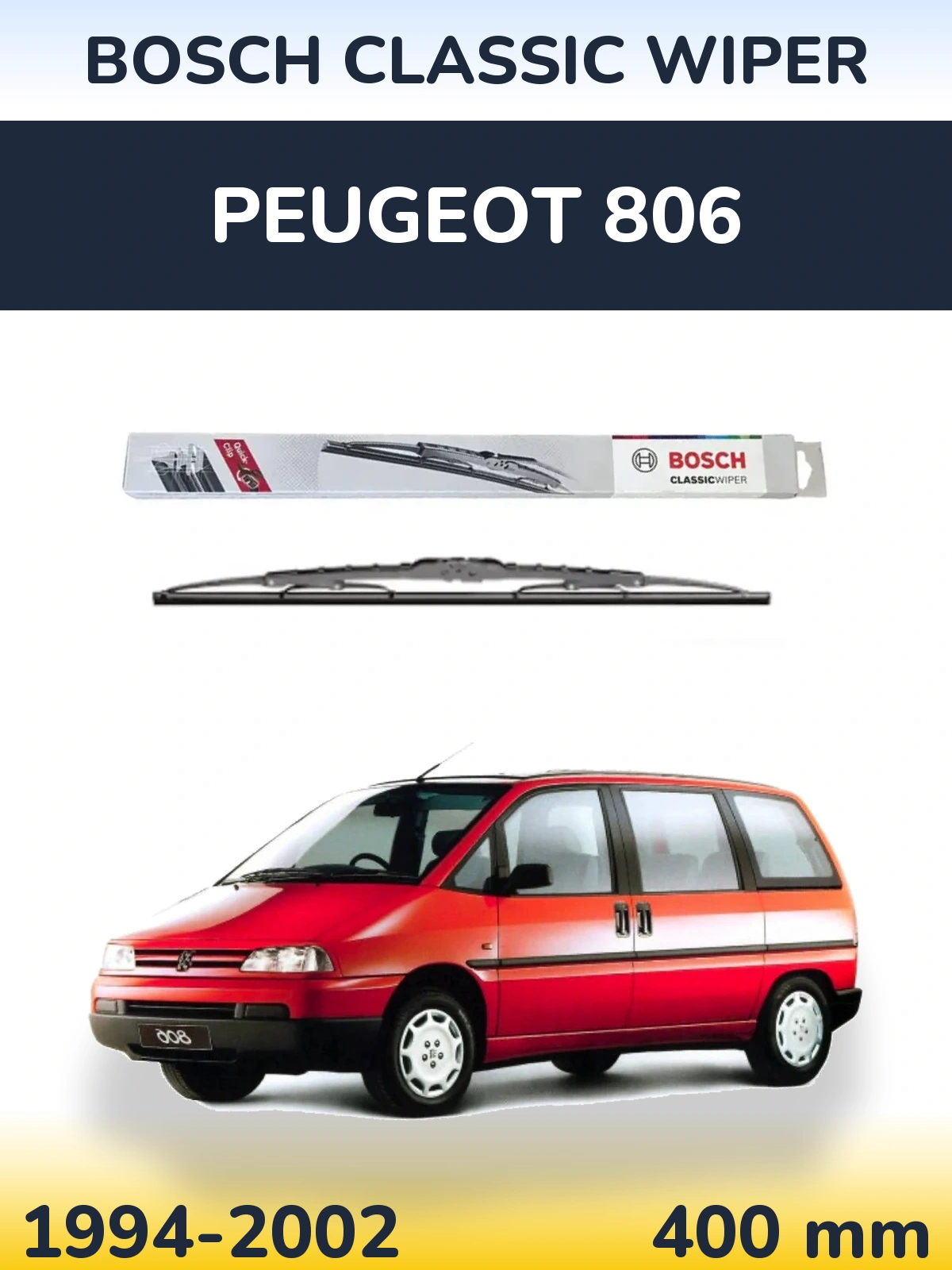 Tylna wycieraczka BOSCH Classic Wiper 400 mm do Peugeot 806 1994-2002